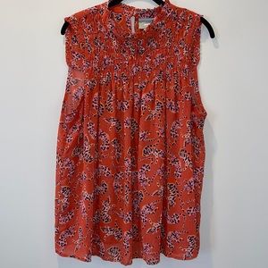 Maeve Anthropologie Sleeveless Top Shirt Cheetah Leopard Cat Size 16